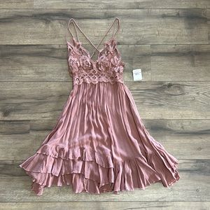 Free People One Adella slip dress.  Dusty Rose color, XS
